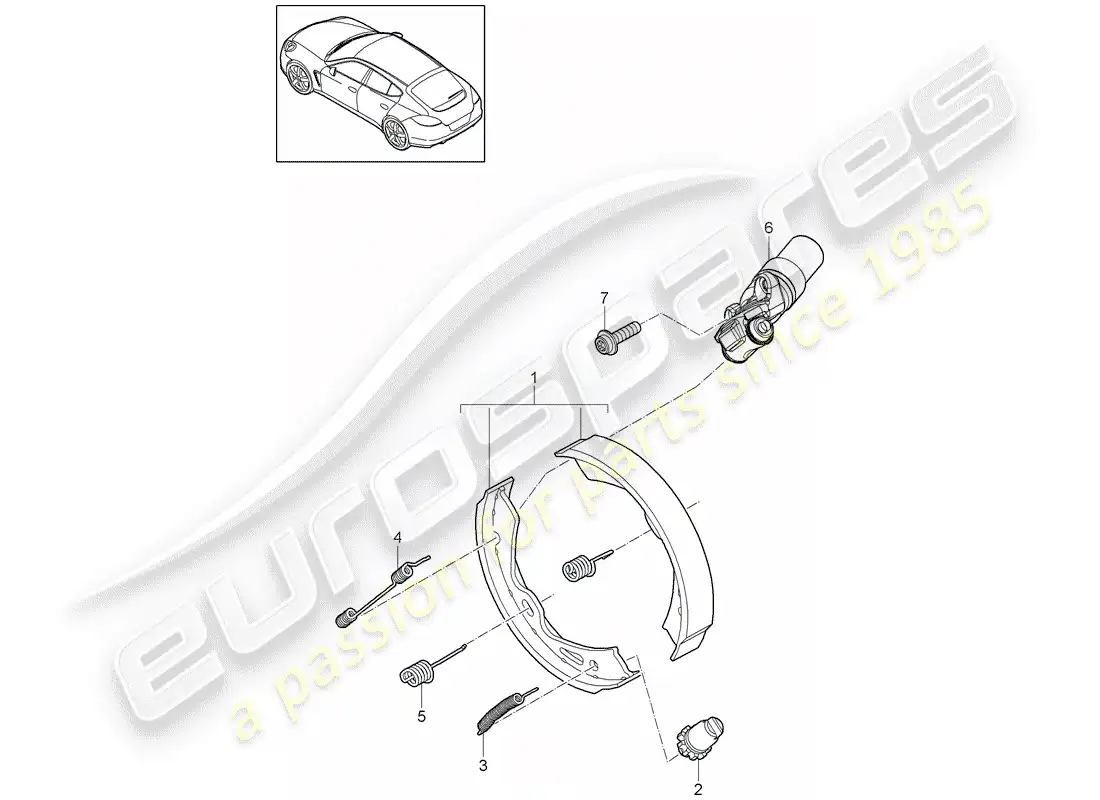 porsche 2011 (panamera 970) parking brake diagrama de piezas