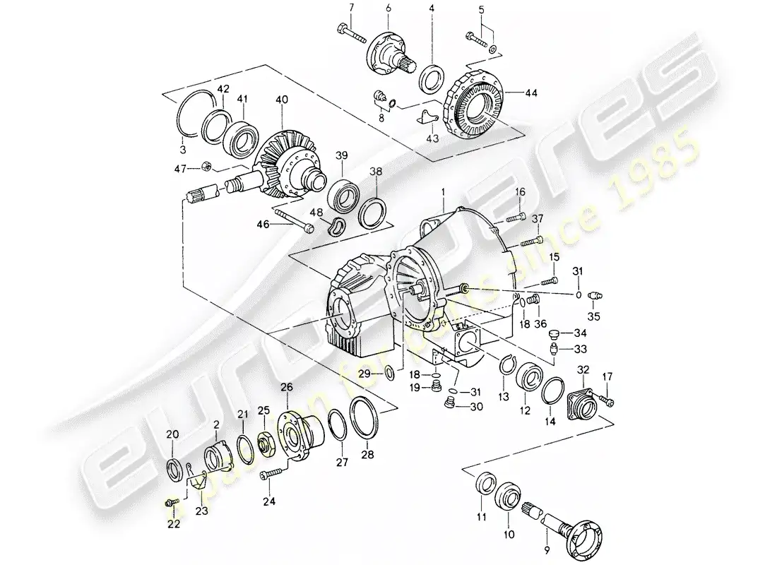 porsche 1989 (964) tiptronic - diferencial - caja diferencial diagrama de piezas
