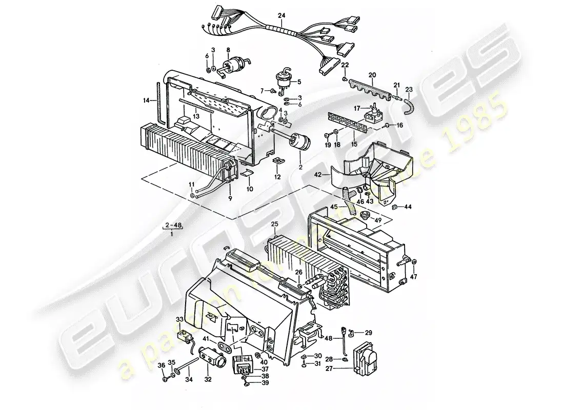 porsche 1993 (928) aire acondicionado - aire acondicionado diagrama de piezas