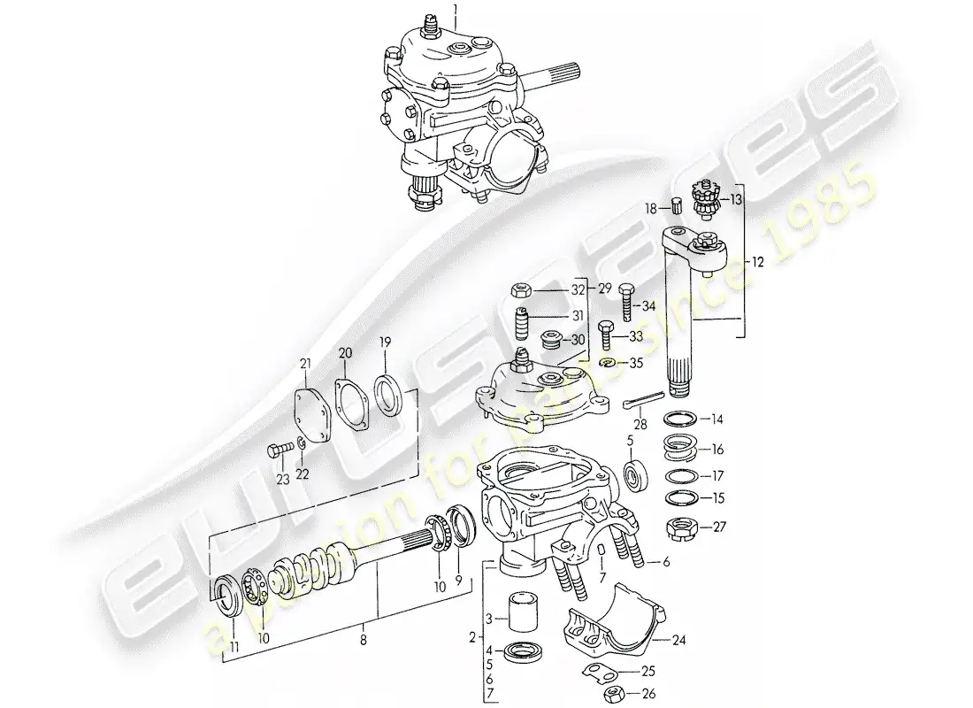 porsche 1959 (356/356a) engranaje de dirección - f 101 693 >> - f 61 893 >> - f 83 792 >> diagrama de piezas