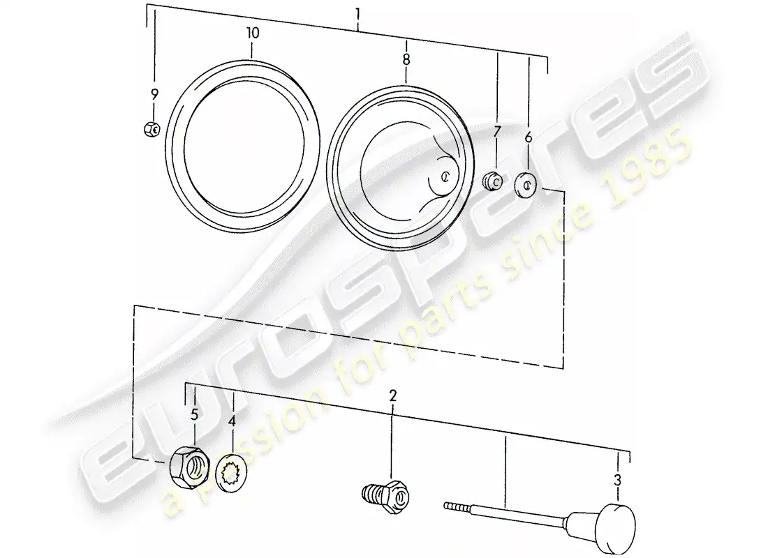 porsche 1952 (356/356a) valve diagrama de piezas
