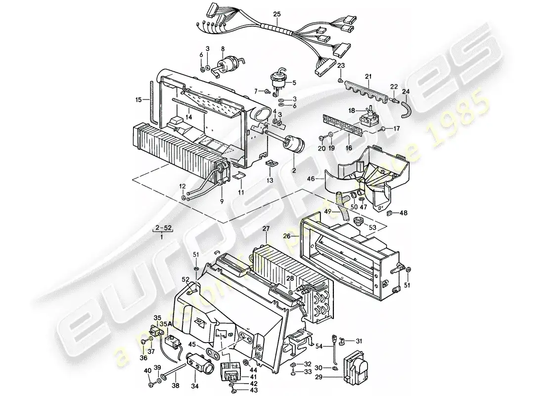 porsche 1985 (928) aire acondicionado diagrama de piezas