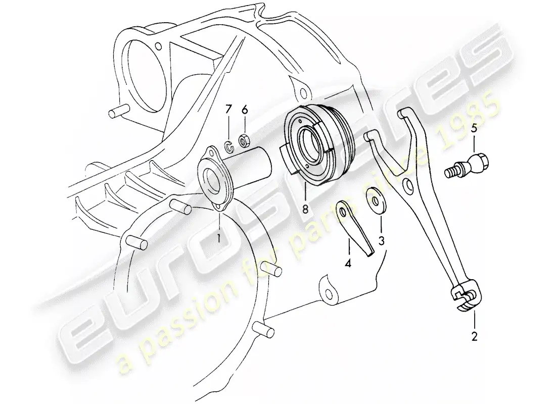 porsche 1971 (911) embrague versión - d >> - mj 1971 diagrama de piezas