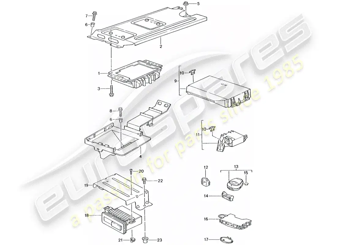 porsche 2004 (996 turbo / gt2) unidades de control diagrama de piezas