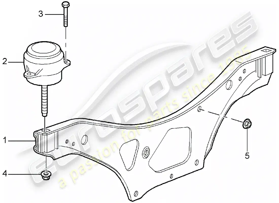 porsche 2008 (997-1) suspensión del motor diagrama de piezas