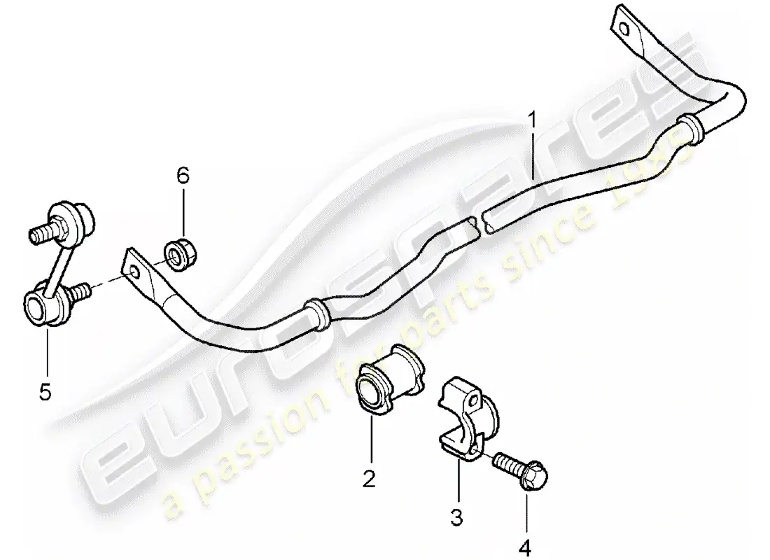 porsche 2008 (997-1) estabilizador diagrama de piezas