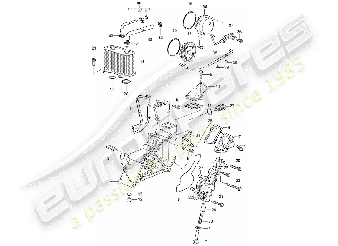 porsche 2008 (997-1) bomba de aceite diagrama de piezas