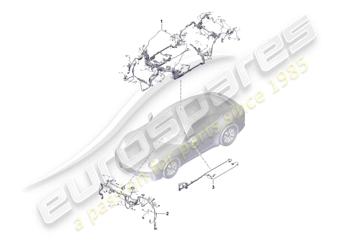 porsche 2024 (992-2) conjunto de cables para el compartimento de pasajeros y el arnés de cableado del tablero para el diagrama de piezas de la consola central
