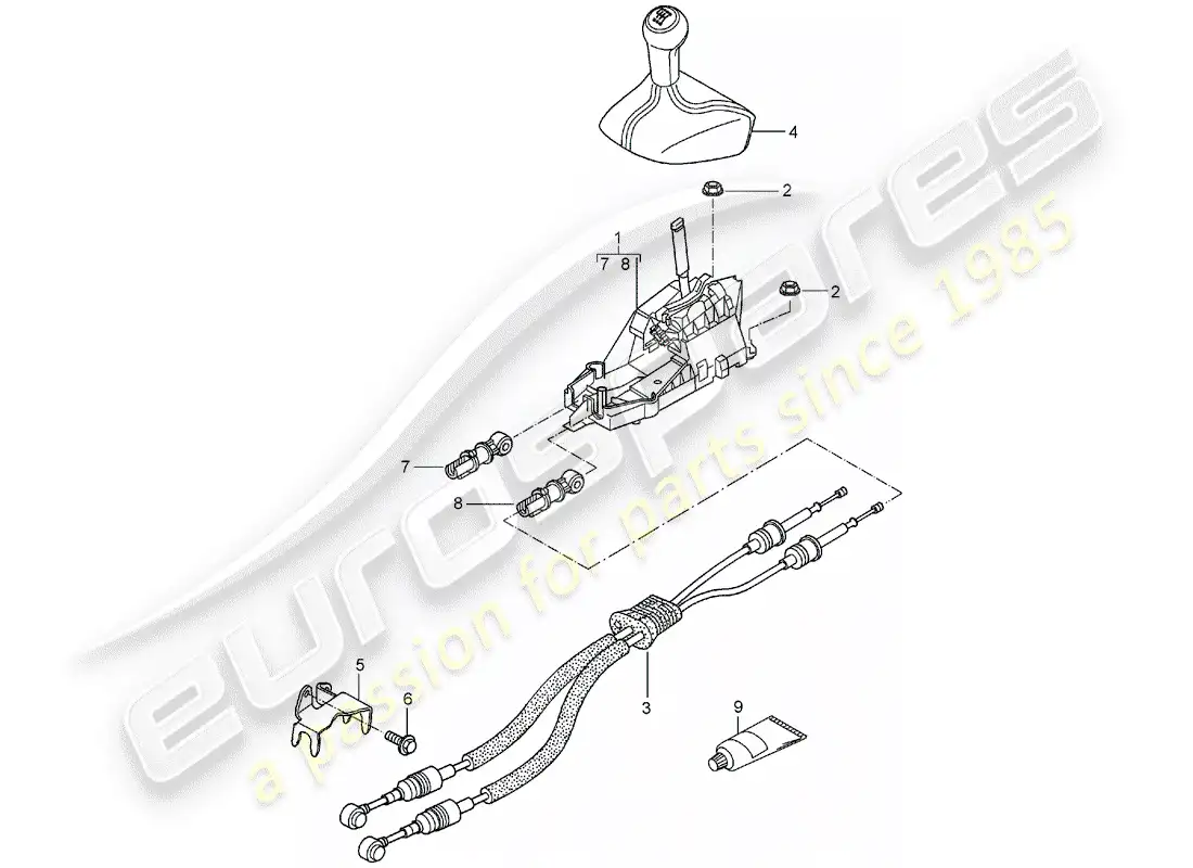 porsche 2008 (997-1) control de transmisión diagrama de piezas