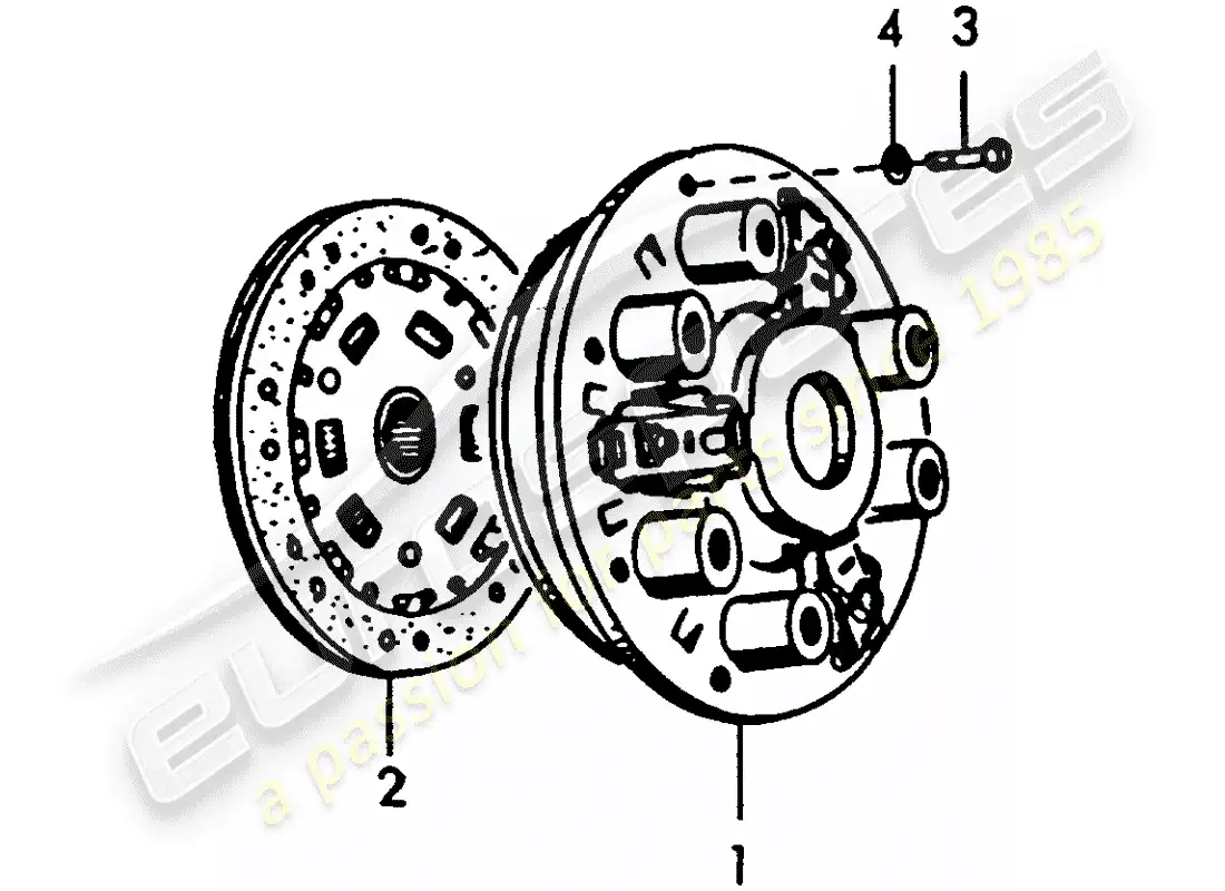 porsche 1950 (356/356a) embrague diagrama de piezas