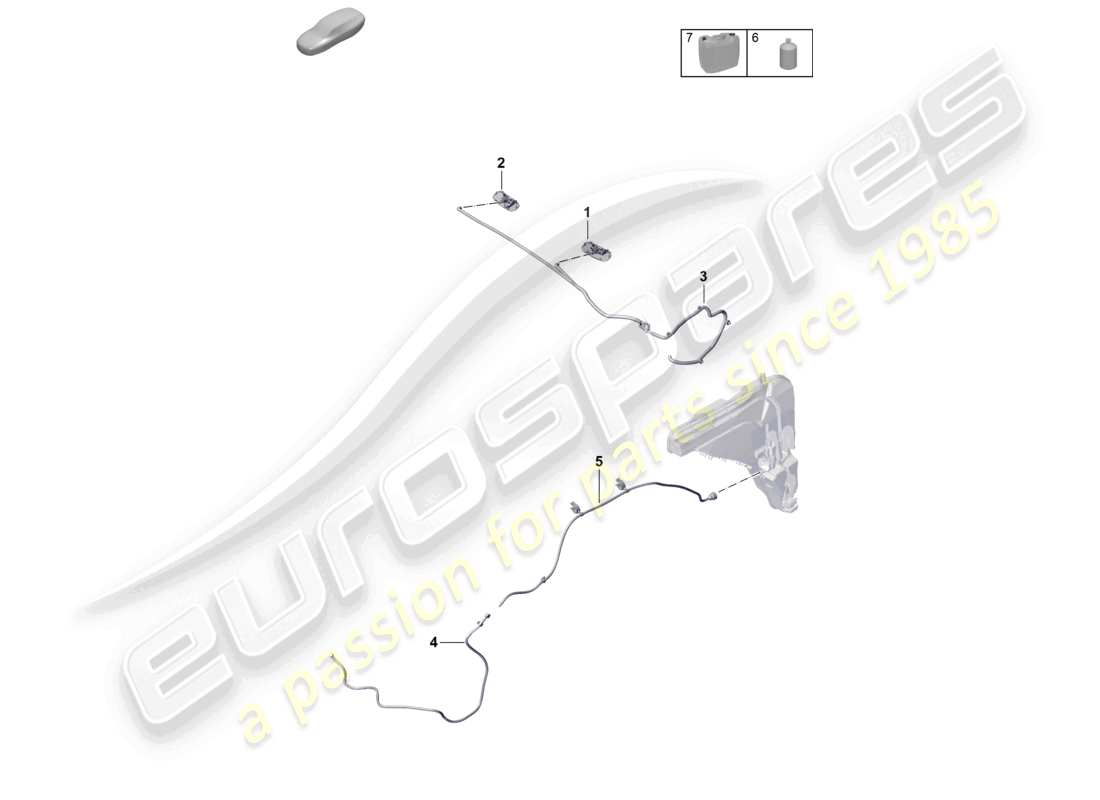 porsche 2023 (cayenne e3 pa) diagrama de piezas de la manguera de agua de la arandela