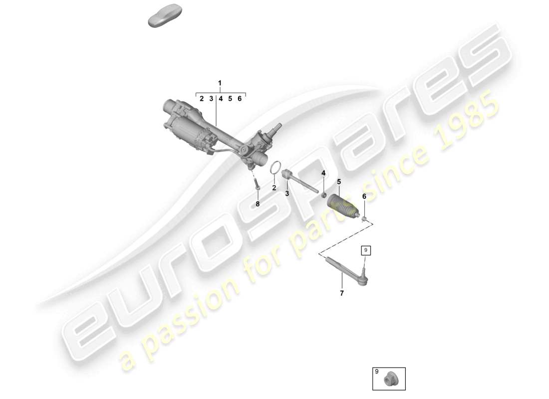 porsche 2024 (992-2) diagrama de piezas del mecanismo de dirección