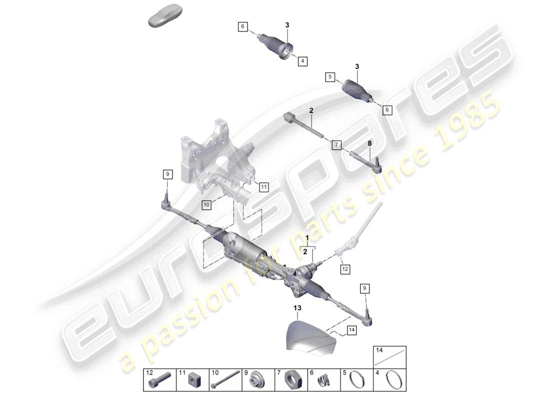 porsche 2025 (cayenne e3 pa) accesorios para el mecanismo de dirección diagrama de piezas