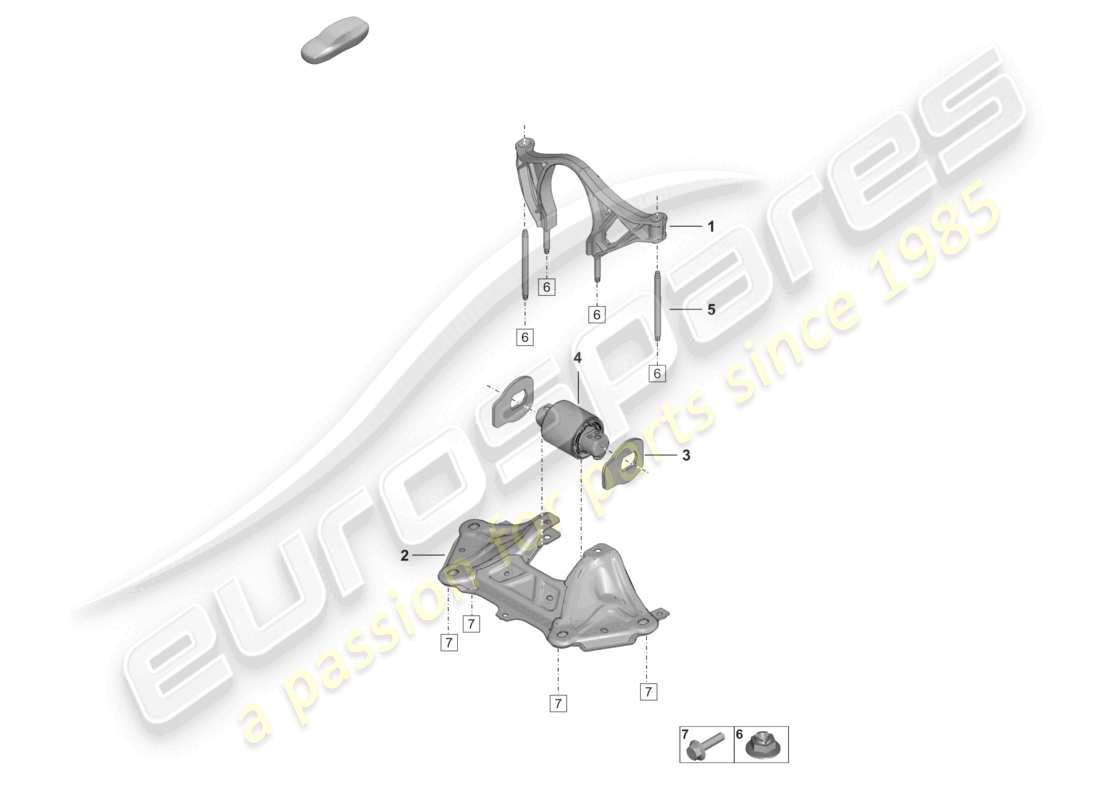 porsche 2024 (992-2) diagrama de piezas de montaje para motor y transmisión