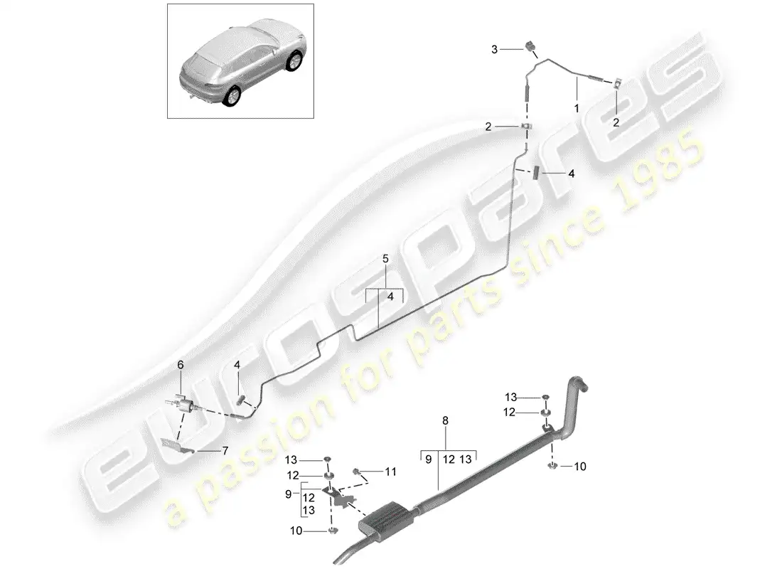 porsche 2016 (macan) calentador adicional diagrama de piezas