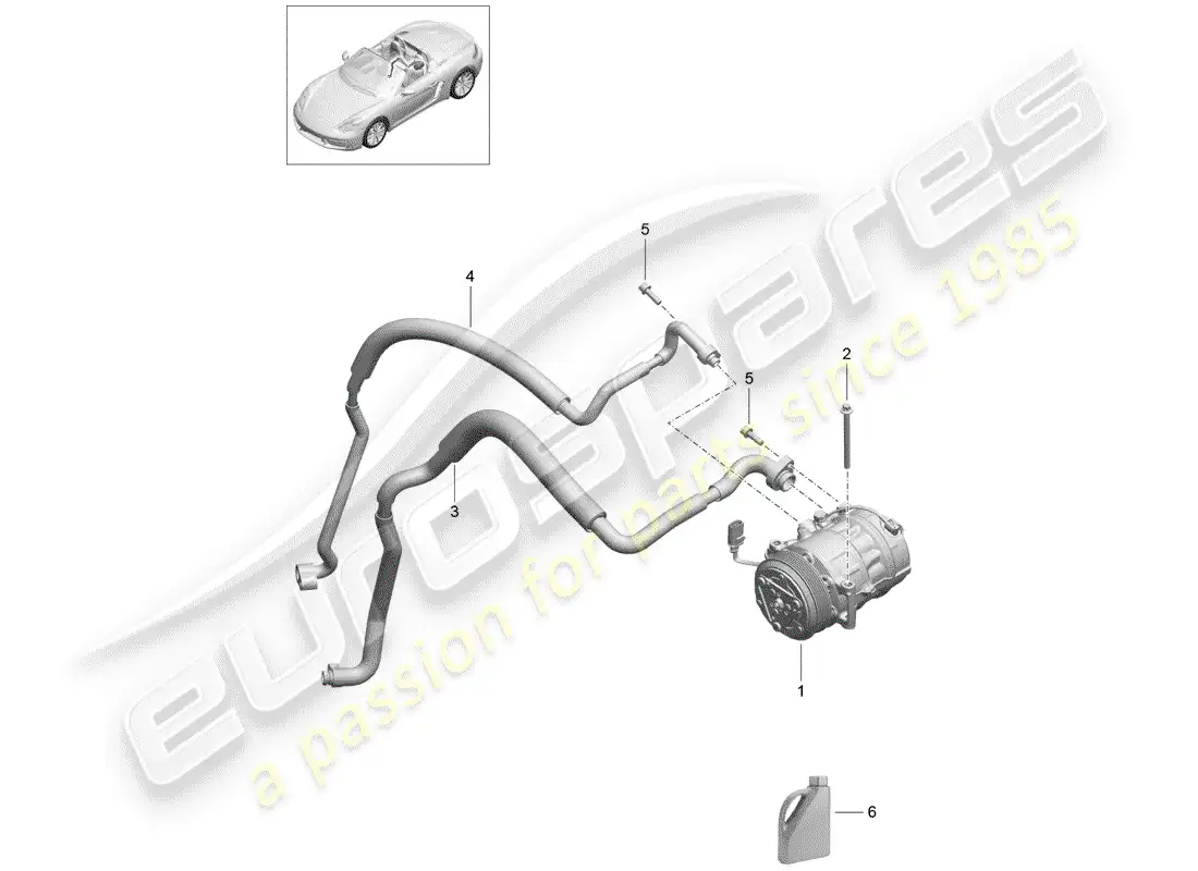 porsche 2018 (718 boxster) compresor diagrama de piezas