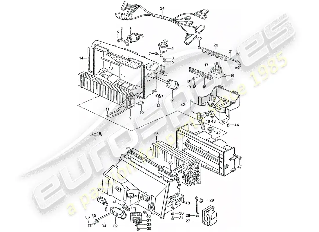 porsche 1990 (928) aire acondicionado - aire acondicionado diagrama de piezas