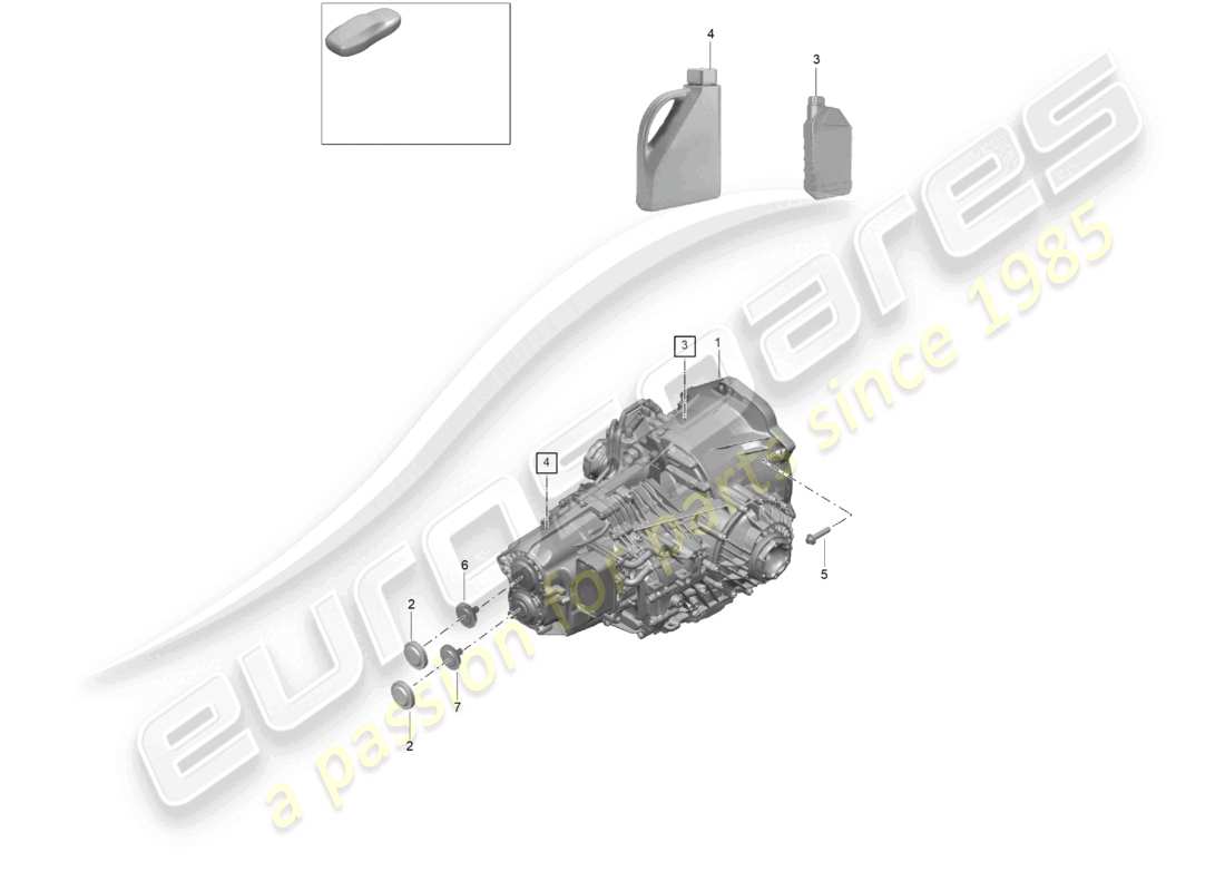 porsche 2021 (718 cayman gt4) - pdk - caja de cambios (pieza de intercambio) diagrama de piezas