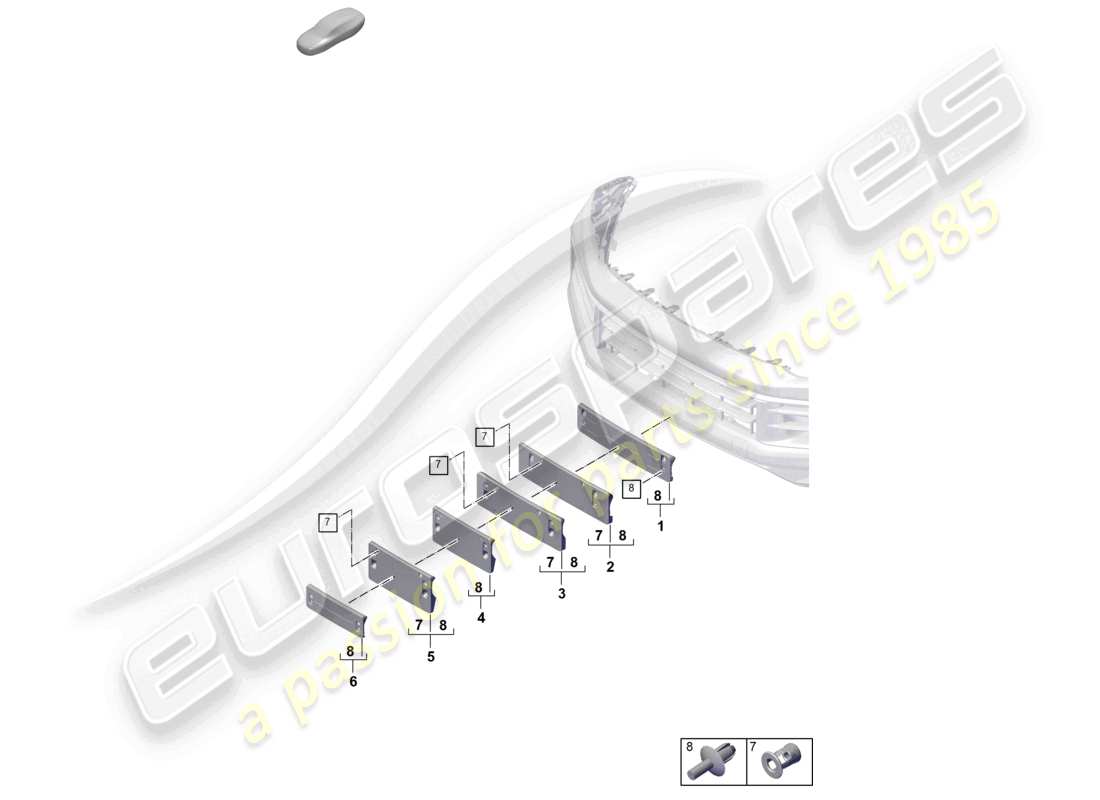 porsche 2023 (cayenne e3 pa) porta matrícula diagrama de piezas