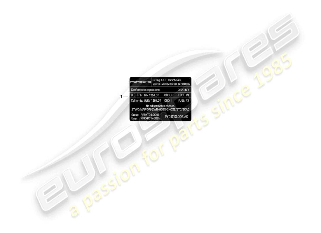 porsche 2025 (cayenne e3 pa) señales/avisos diagrama de piezas
