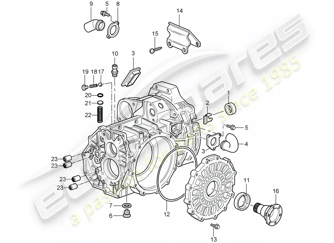 porsche 2004 (996 turbo / gt2) diagrama de piezas de la caja de transmisión
