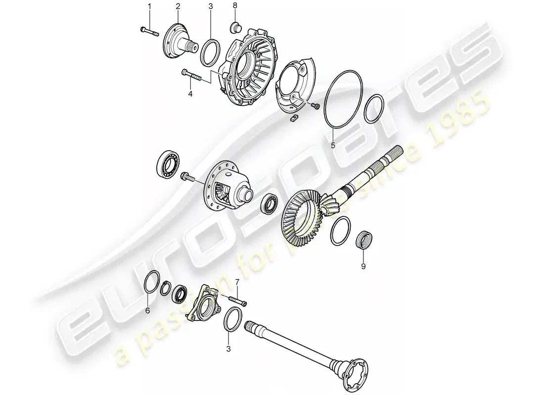 porsche 2002 (986 boxster) tiptronic - diferencial - caja diferencial diagrama de piezas