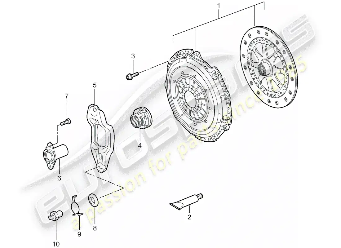 porsche 2007 (997-1) embrague diagrama de piezas