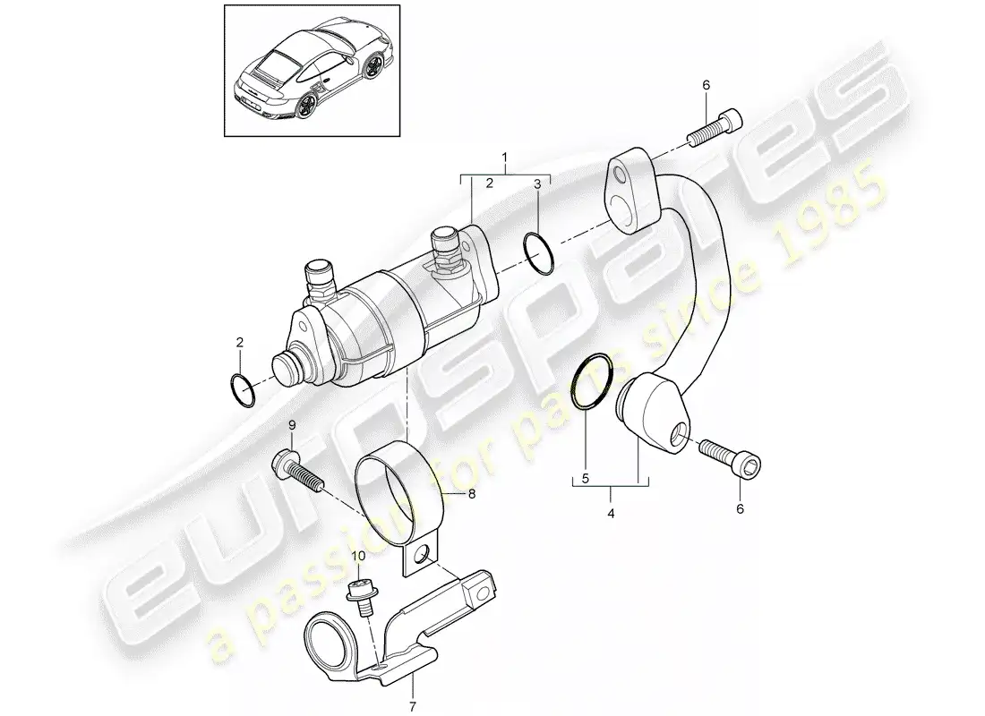 porsche 2013 (997-2 turbo / gt2 rs) enfriamiento de combustible diagrama de piezas