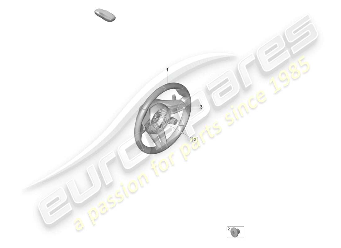 porsche 2021 (992-1 gt3/rs/st) volante multifunción de cuero - pdk - diagrama de piezas
