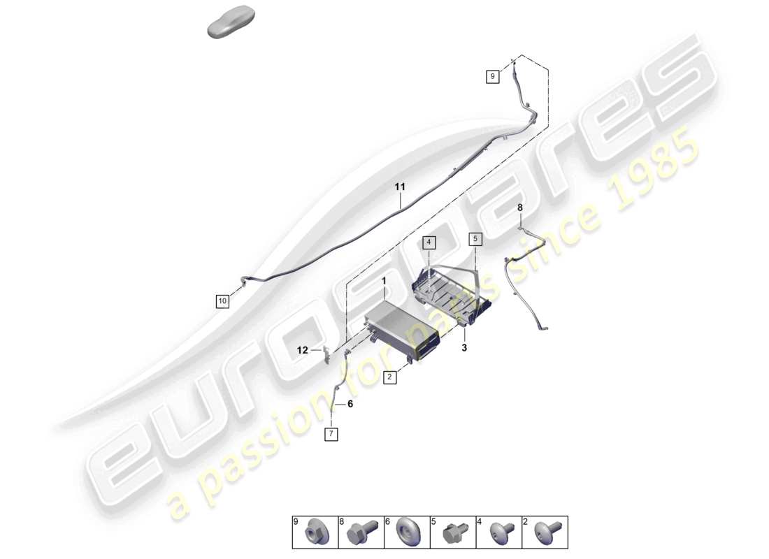 porsche 2024 (992-2) diagrama de piezas de la batería