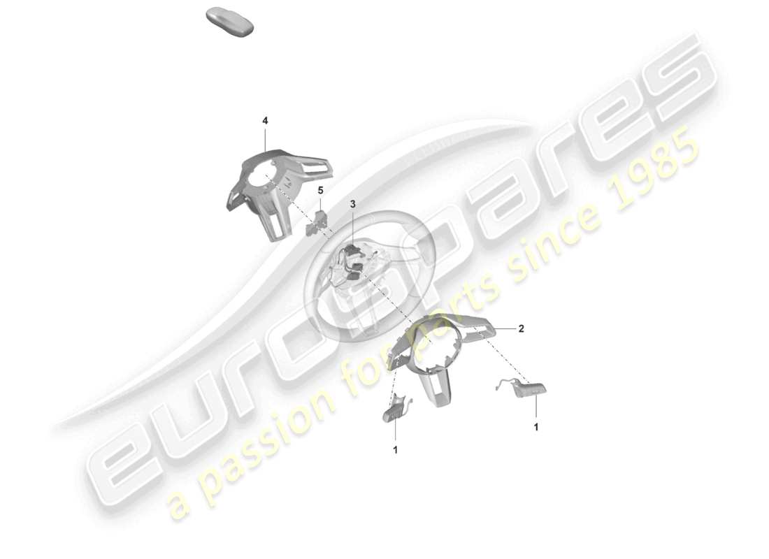 porsche 2021 (992-1 gt3/rs/st) diagrama de piezas del volante de accesorios
