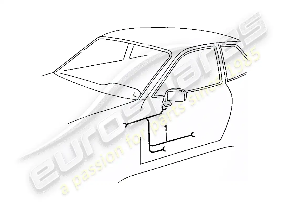 porsche 1990 (944) arneses de cableado - puertas diagrama de piezas