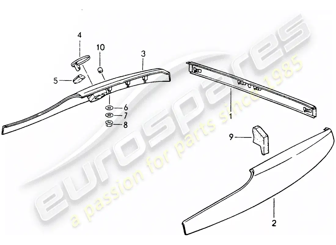 porsche 1994 (968) adornos diagrama de piezas