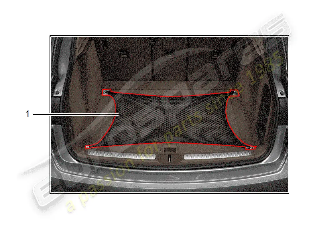 porsche 2010 (tequipment panamera) red de carga diagrama de piezas
