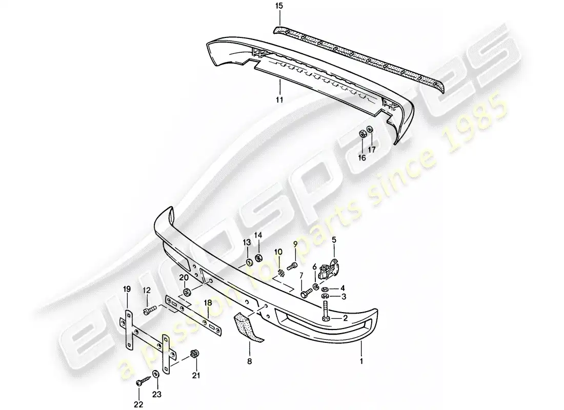 porsche 1978 (924) parachoques - sin: - diagrama de piezas del buffer