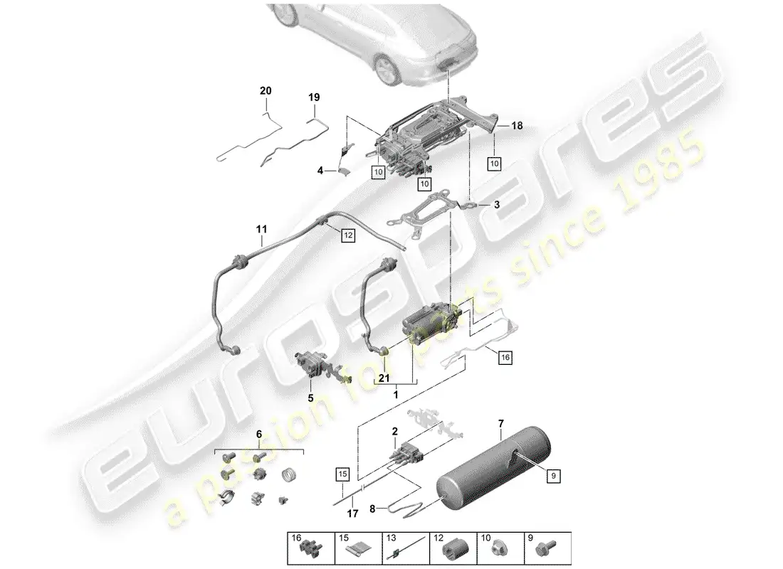 porsche 2020 (panamera 971-1) compresor diagrama de piezas