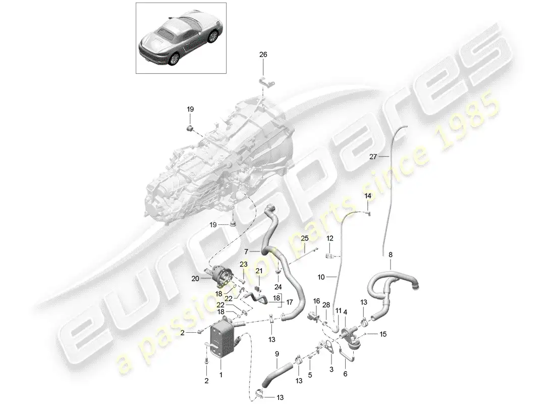 porsche 2017 (718 boxster) manual gearbox diagrama de piezas