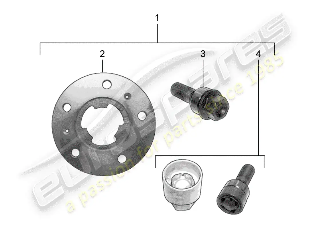 porsche 2008 (tequipment cayenne) arandela espaciadora diagrama de piezas