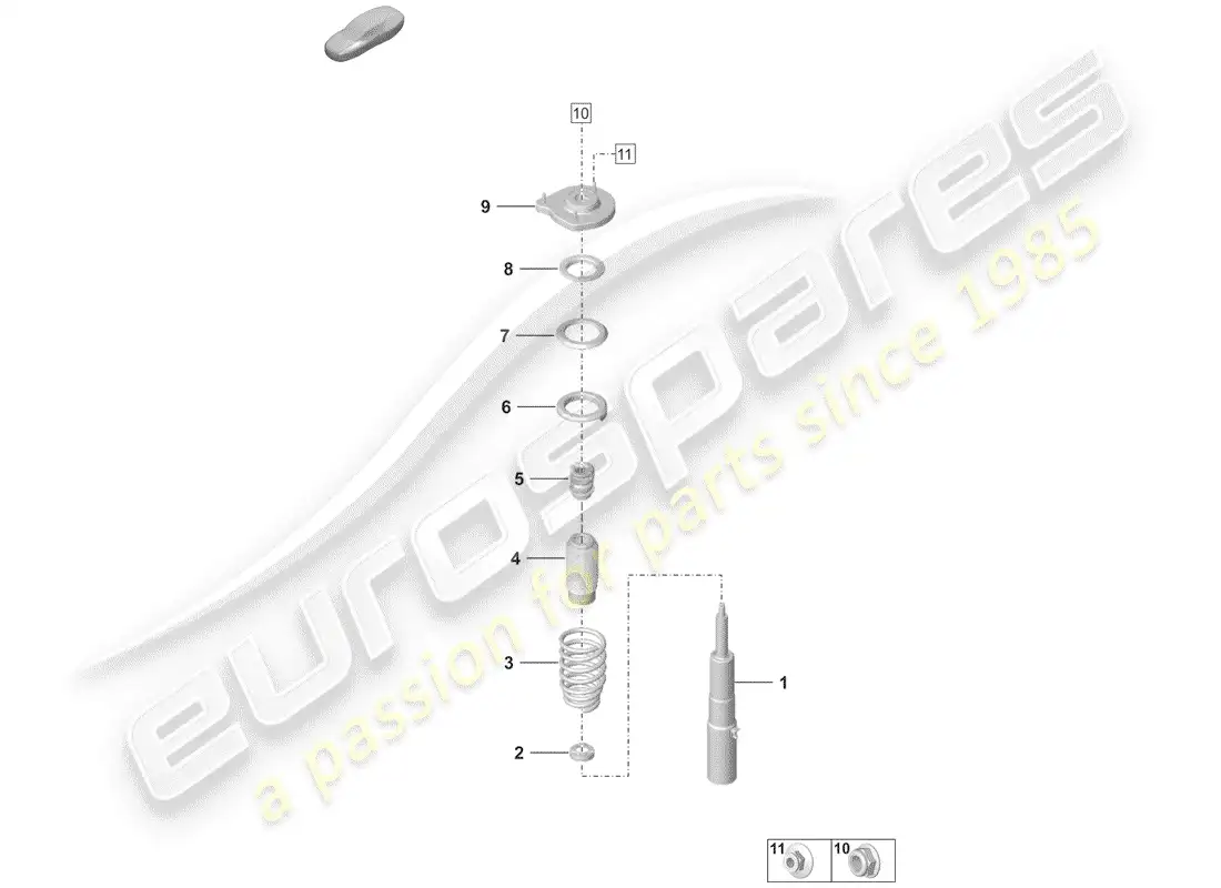 porsche 2020 (992-1) suspensión diagrama de piezas