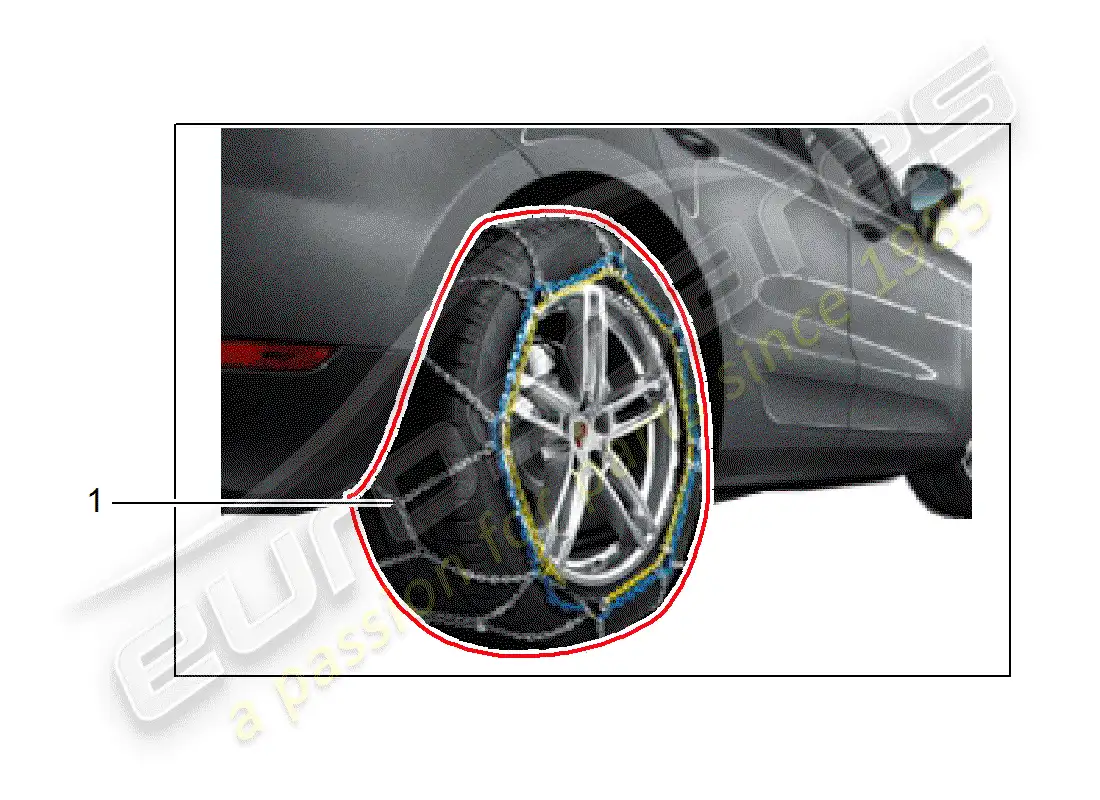 porsche 2019 (tequipment macan) cadenas de nieve diagrama de piezas