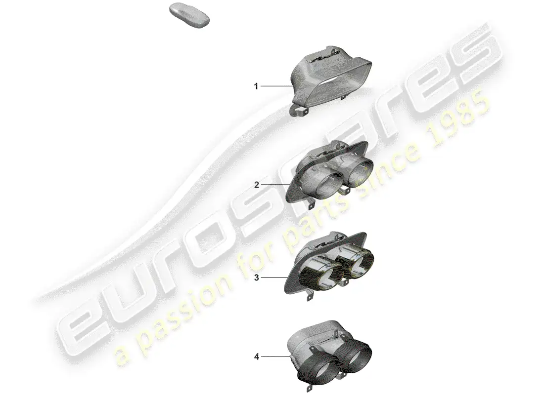 porsche 2019 (992-1) tubo de escape diagrama de piezas