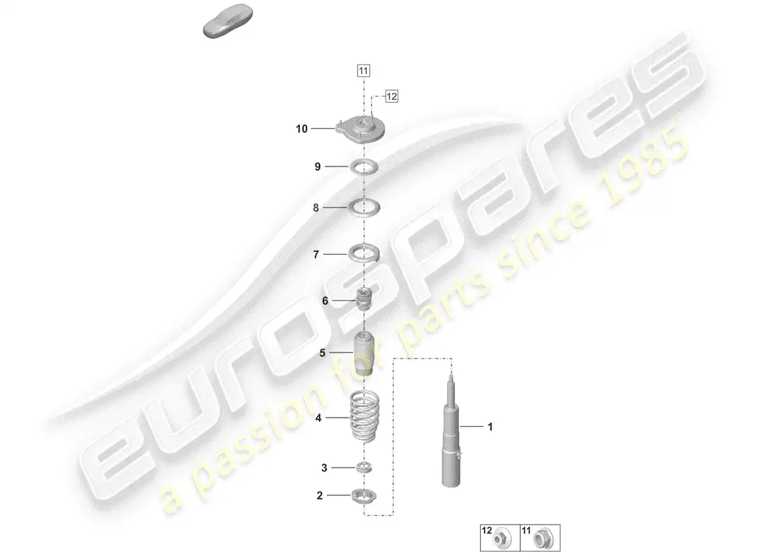 porsche 2019 (992-1) suspensión diagrama de piezas