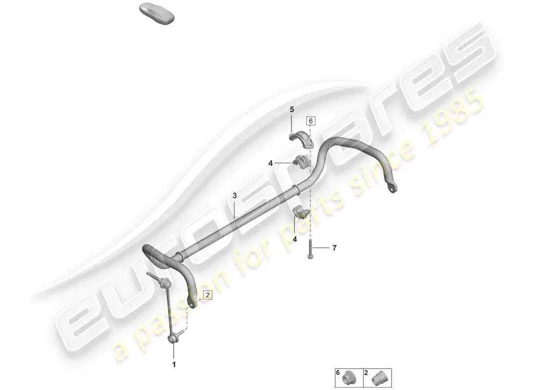 porsche 2019 (992-1) estabilizador diagrama de piezas