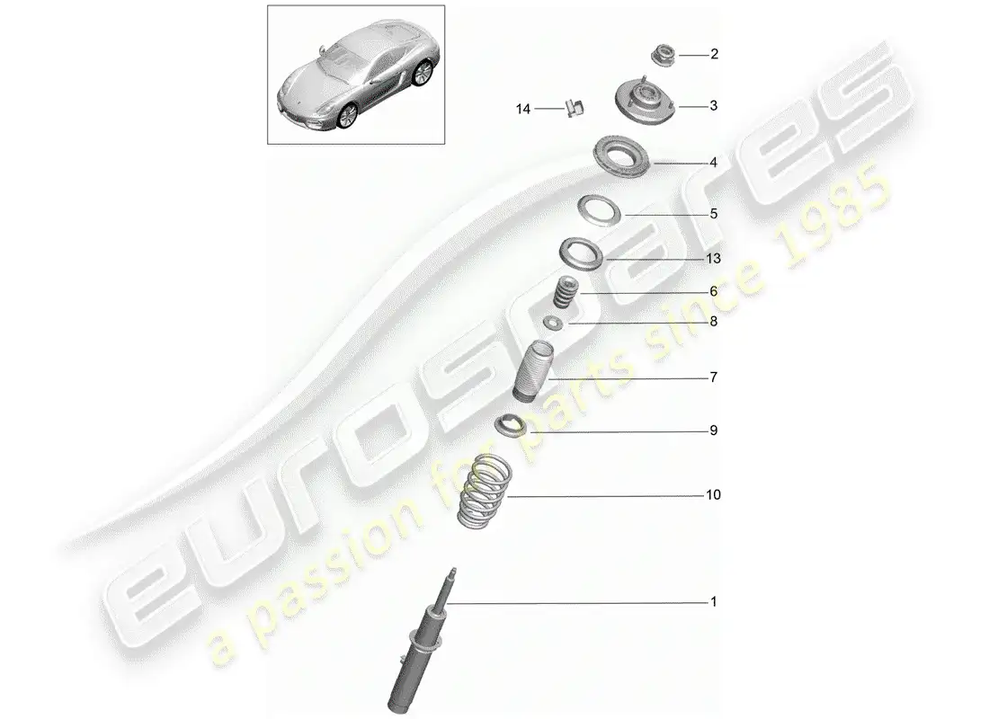 porsche 2015 (981 cayman) amortiguador de vibraciones diagrama de piezas