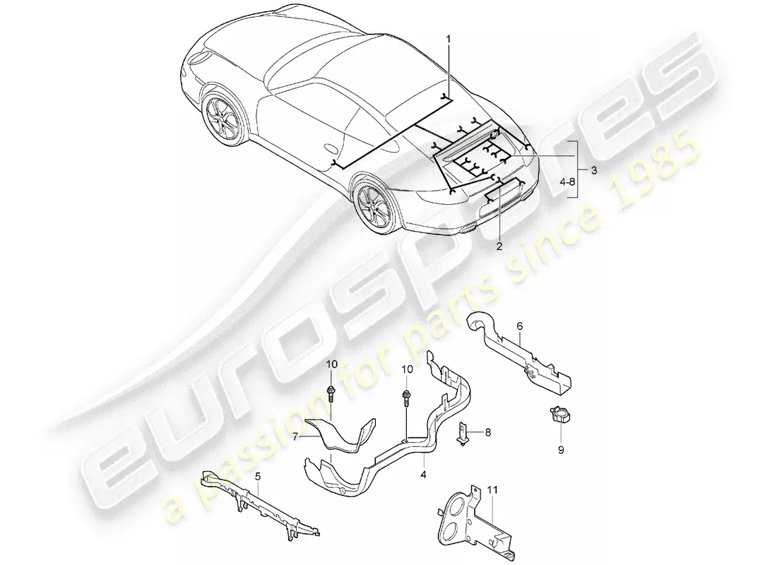 porsche 2007 (997-1) arneses de cableado diagrama de piezas