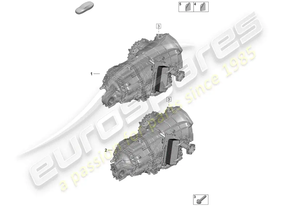 porsche 2019 (992-1) 8-speed caja de cambios de doble embrague diagrama de piezas