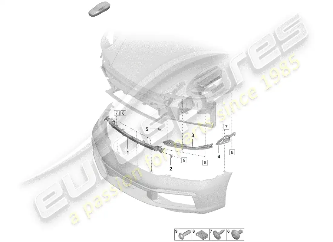 porsche 2020 (992-1) parachoque diagrama de piezas