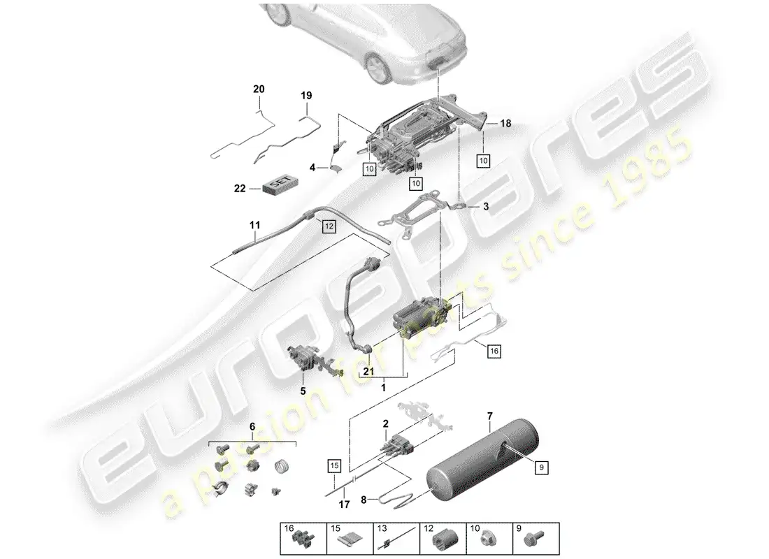 porsche 2017 (panamera 971-1) compresor diagrama de piezas