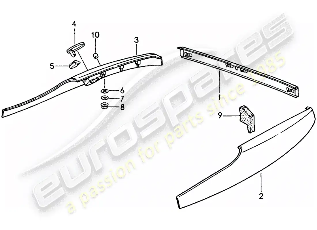 porsche 1990 (944) diagrama de piezas de trims