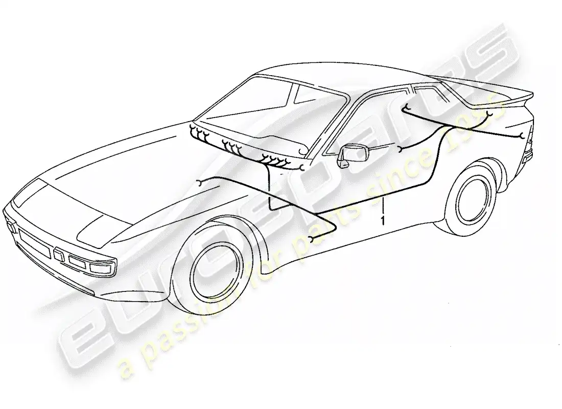 porsche 1990 (944) mazo de cables - habitáculo diagrama de piezas